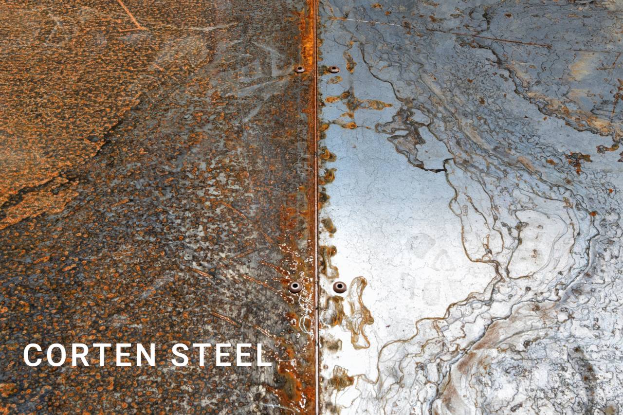Ogrodzenia - Przykład materiału typu Corten Steel